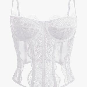 Elegant White Lace Bustier